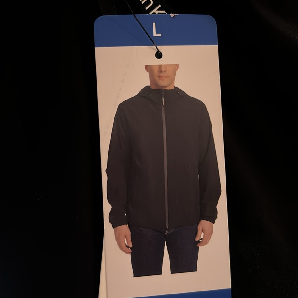 Calvin Klein Men's Windbreaker Jacket with Mesh Lining Black L NWT
